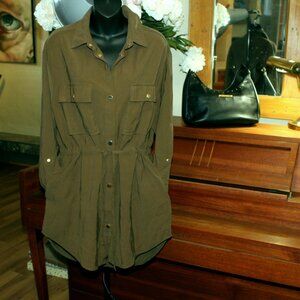 SOLD Zara Kahki Green Safari Style Shirt